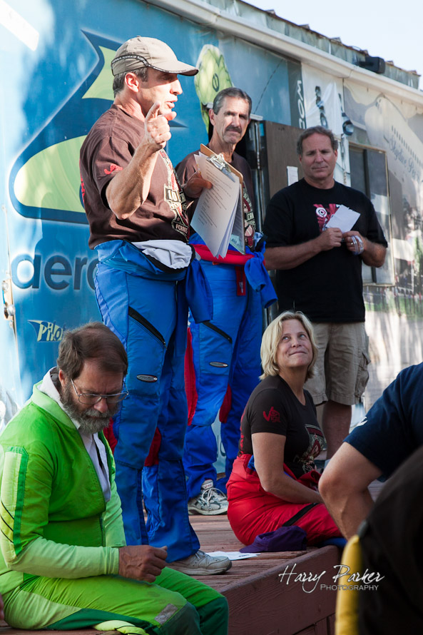 P3 Organizers briefing skydivers of the days work